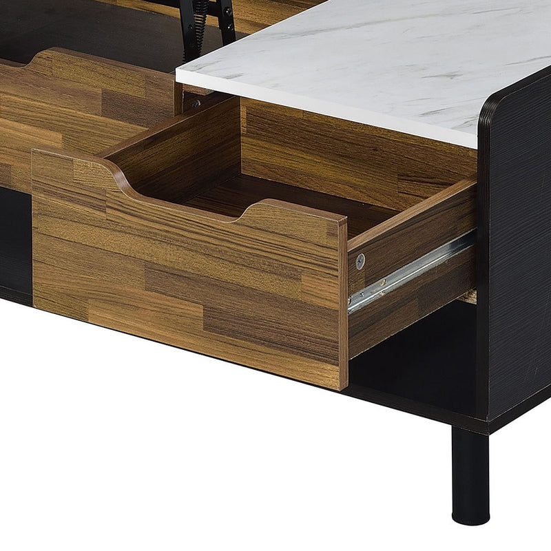 Axel - Coffee Table - Marble, Walnut & Black Finish