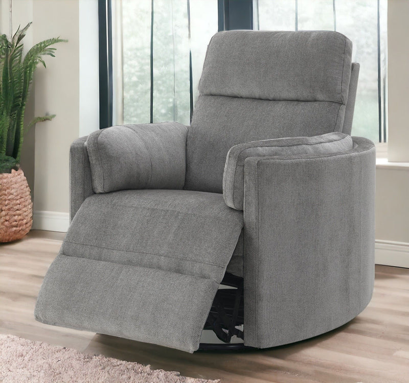 Sagen - Chenille Glider Recliner With Swivel