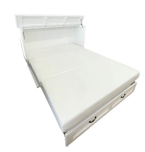 Kingston White Rattan Cabinet Bed