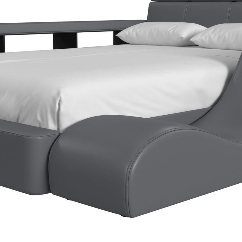 Valari - Full PU Bed - Gray