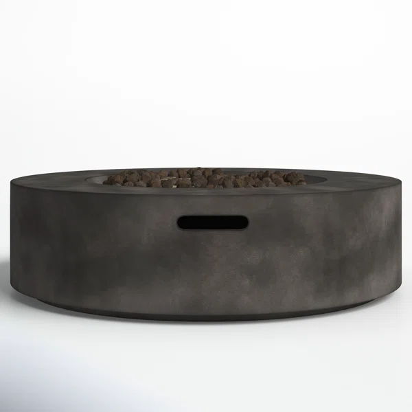 Fiber Reinforced Outdoor Fire Pit Table - Black / Gray