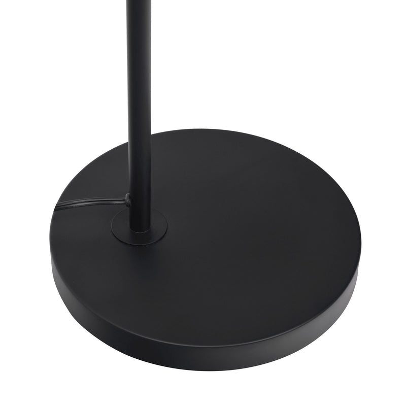 Seoul - Floor Lamp With Rotary Switch Wood Table Base - Black / White