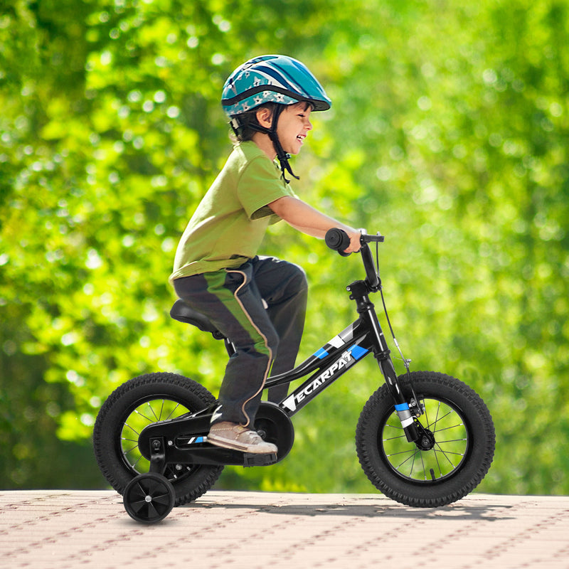 A12117 Kids' Bike 12" Wheels, 1 Speed Boys Girls Child Bicycles For 2 - 3 Years, With Removable Training Wheels Baby Toys, Front V Brake, Rear Holding Brake