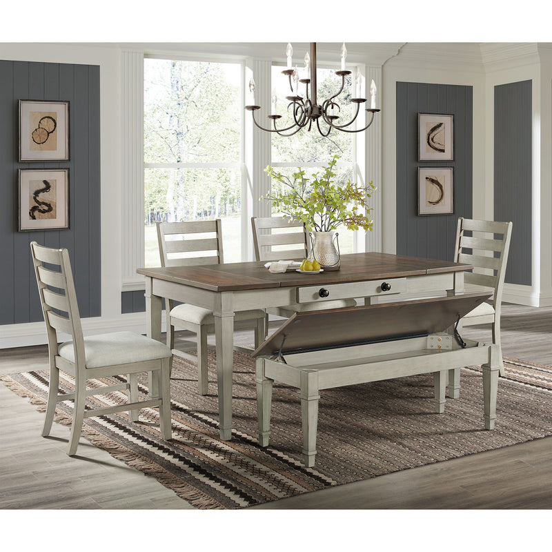 Farmington - Rectangular Dining Table - Medium Brown And Washed Stone