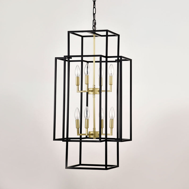 8 Light Lantern Chandelier Lighting, Entryway Chandeliers For High Ceilings, Chandeliers For Dining Room, Foyer, Entry, Staircase, Hallway, Height Adjustable (E12 Bulbs Not Included)