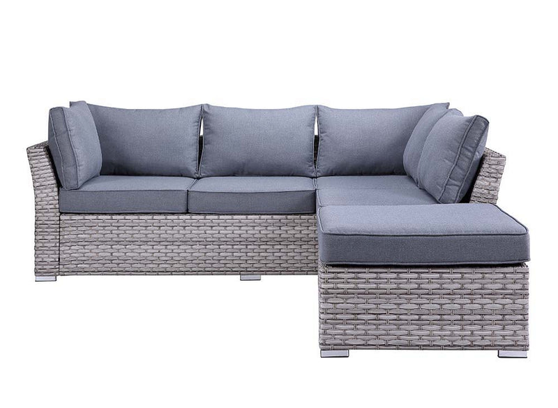 Laurance - Patio Set - Gray Fabric & Gray Finish - Atlantic Fine Furniture Inc