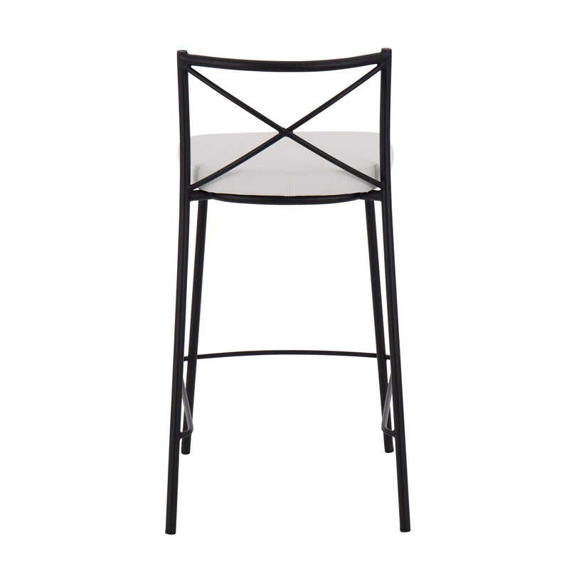 Modern Charlotte - Contemporary Fixed Height Counter Stool (Set of 2)