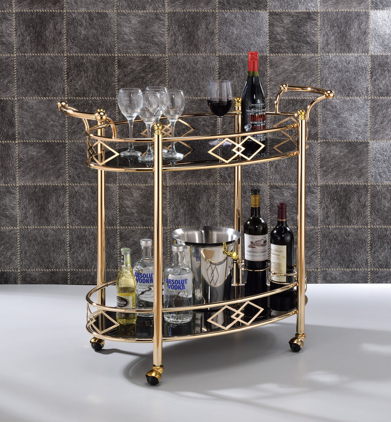 Ottesen - Glass Serving Cart - Black / Gold