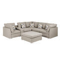 Amira - Fabric Reversible Sectional Sofa With USB Console And Ottoman