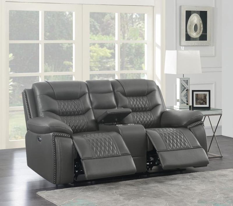 Flamenco - Upholstered Power Reclining Loveseat - Charcoal