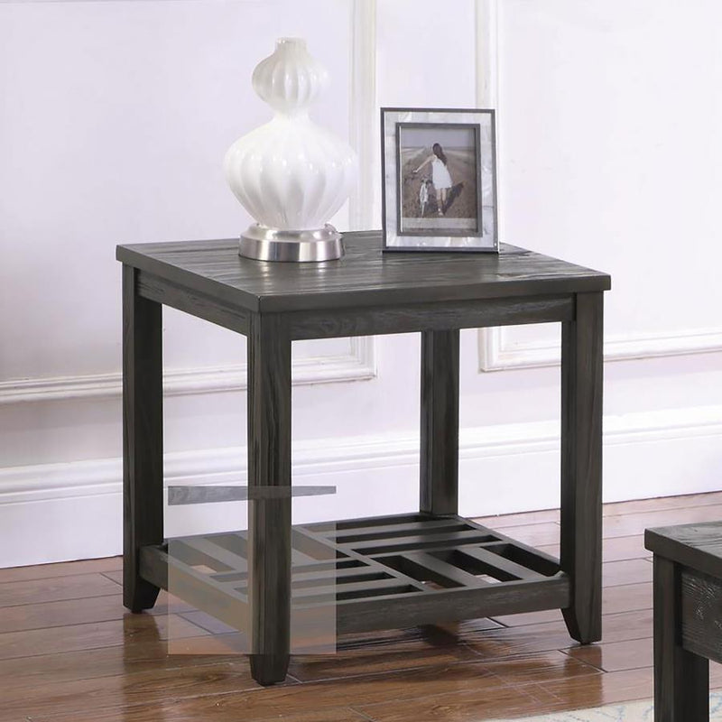 Cliffview - 1-Shelf Square Wood Side End Table - Gray - Atlantic Fine Furniture Inc