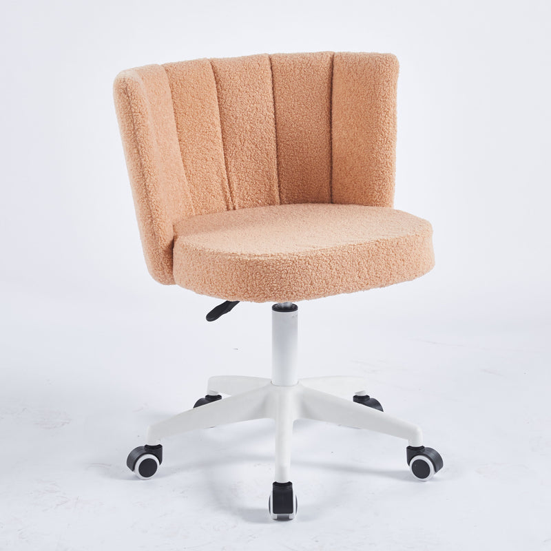 Home Office Chair, Fluffy Fuzzy Comfortable Makeup Vanity Chair, Swivel Desk Chair Height Adjustable Dressing Chair For Bedroom