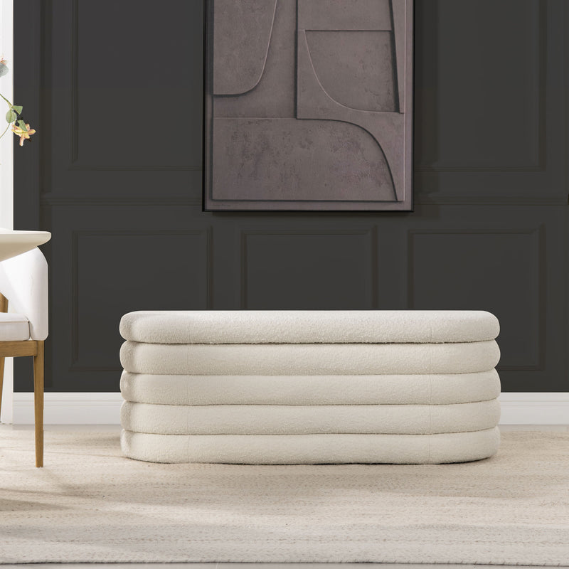 Fuji - Upholstered Oval Storage Bench