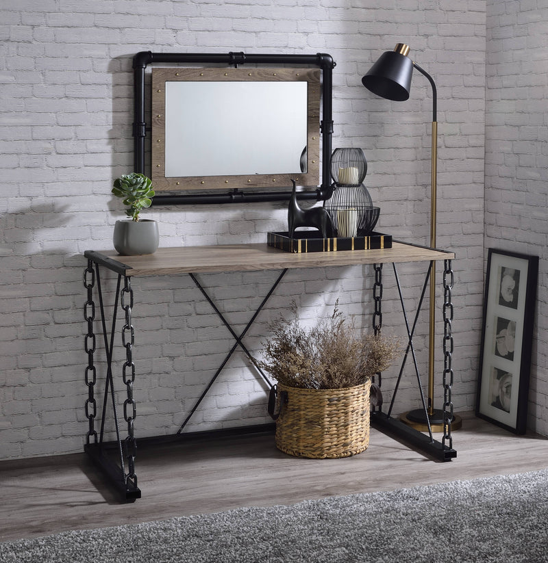 Jodie - Console Table - Rustic Oak / Antique Black