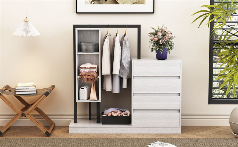 Wardrobe With 4 Drawers And 3 Shelves