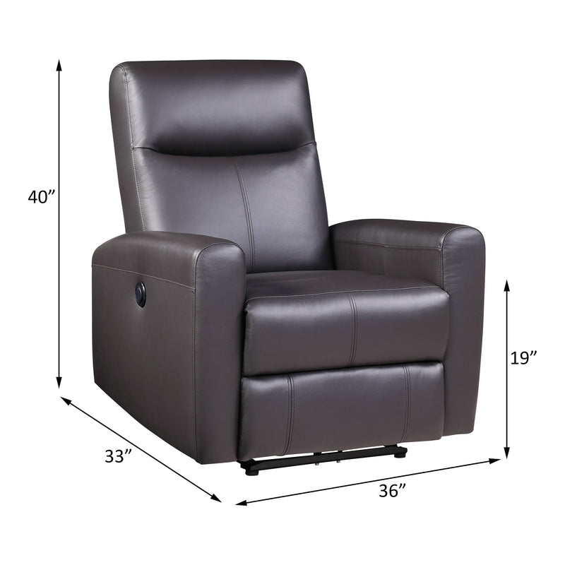 Blane - Top Grain Leather Match Power Motion Recliner - Brown