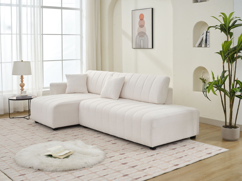 Jessica - Lamb Wool Sectional Sofa With Chaise, Versatile Configuration