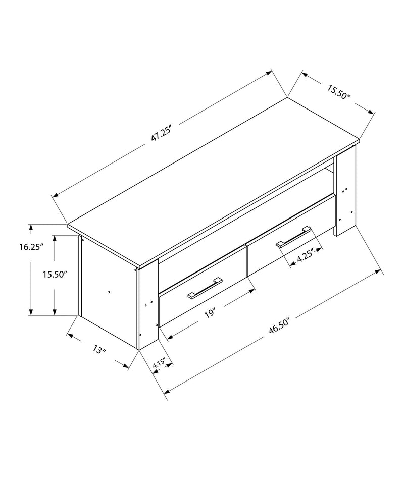 TV Stand, Console, Media Entertainment Center, Storage Drawers - Taupe