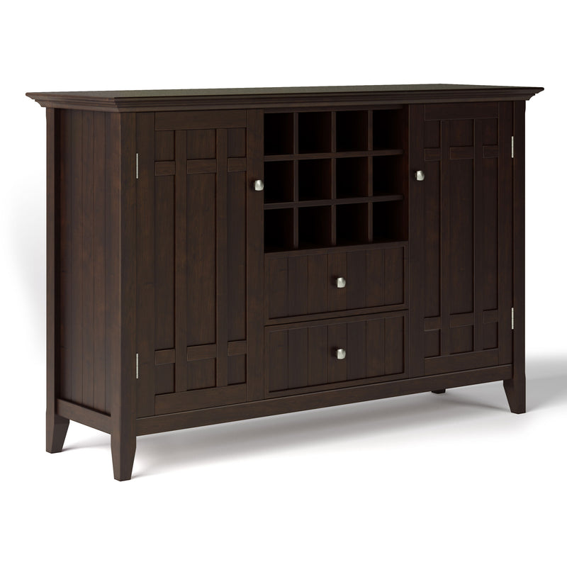 Bedford - Sideboard Buffet And Wine Rack - Dark Chestnut Brown