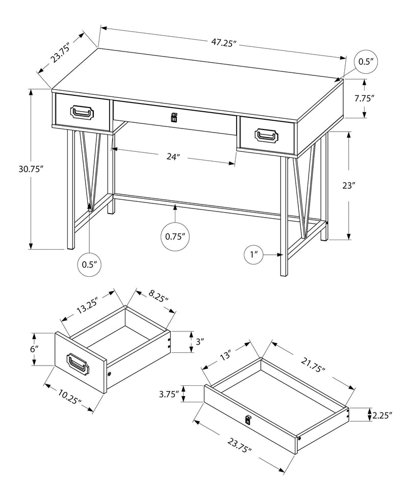 Computer Desk For Home Office, Laptop, Storage Drawers, Transitional