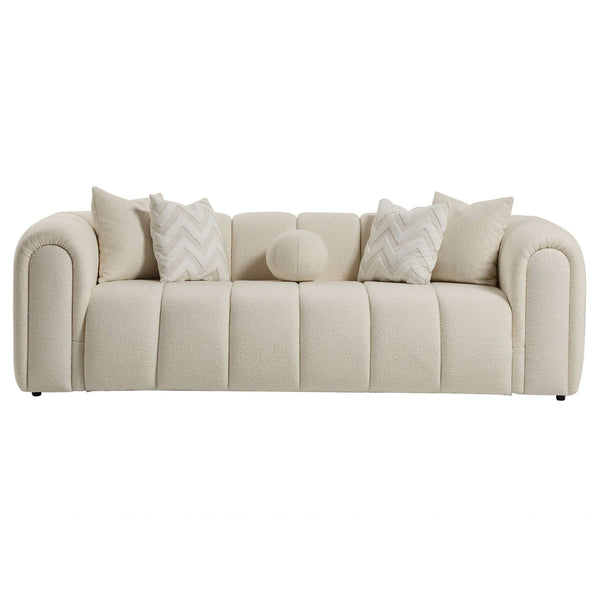 Beatrice - Modern Tufted Sofa - Ivory / White