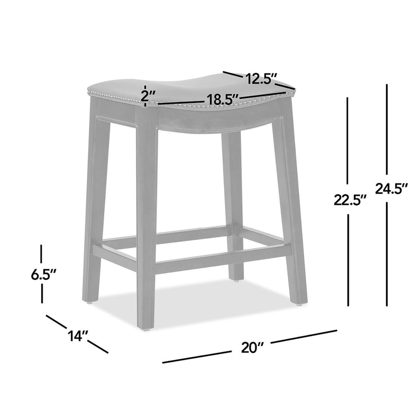 Barlow - Backless Saddle Counter Stool - Brown