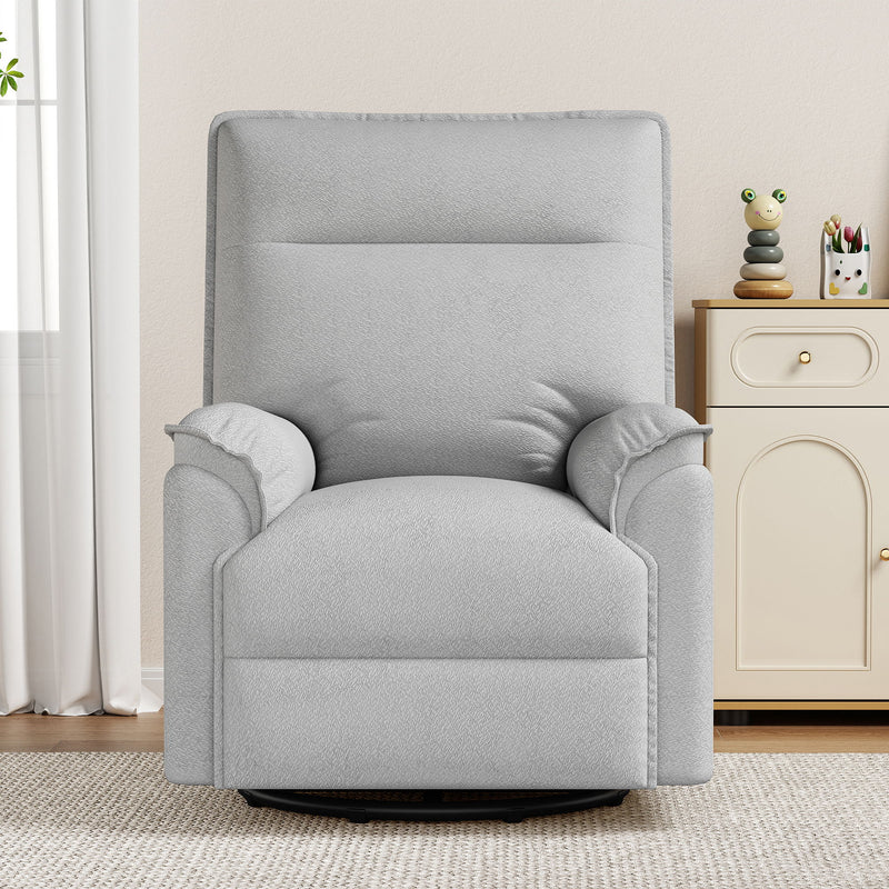 360° Swivel Upholstered Manual Recliner Chair Theater Recliner Sofa Nursery Glider Rocker For Living Room