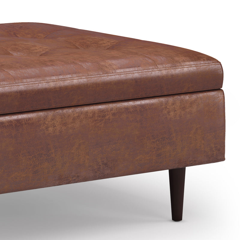 Shay - Large Square Coffee Table Storage Ottoman Mid-Century Style