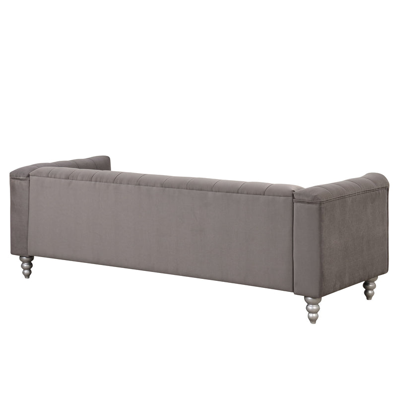 Modern Sofa Dutch Fluff Upholstered Sofa With Solid Wood Legs, Buttoned Tufted Backrest