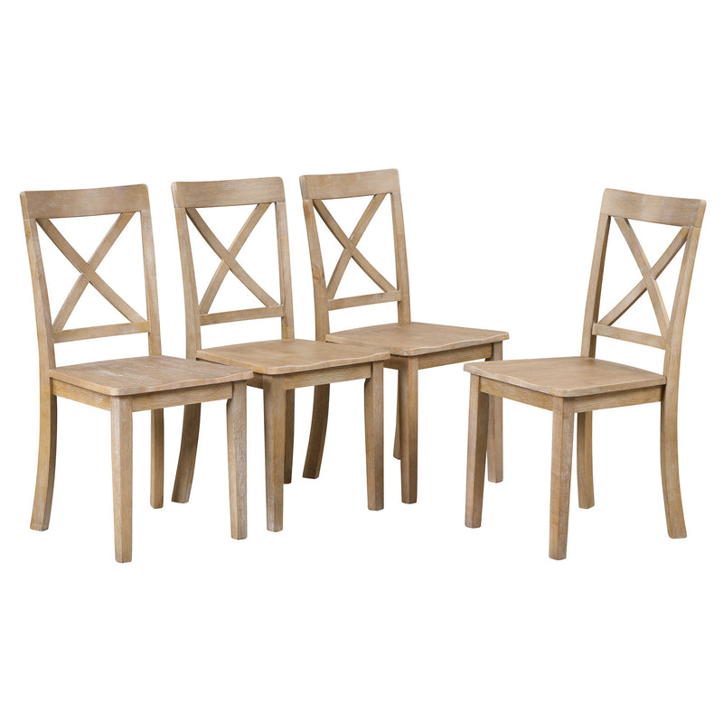 Modern Dining Table Set For 4, Round Table And 4 Kitchen Room Chairs, 5 Piece Kitchen Table Set For Dining Room, Dinette, Breakfast Nook