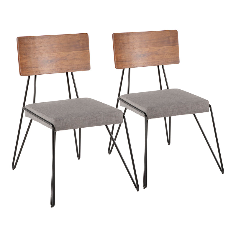 Loft - Mid-Century Modern Chair (Set of 2) - Black / Gray / Walnut