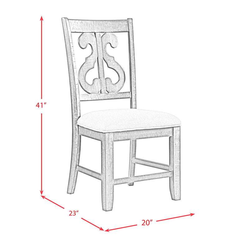 Stone - Wooden Swirl Back Side Chair (Set of 2)