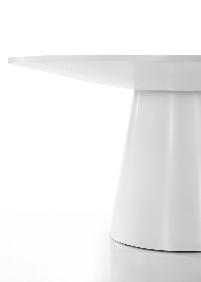 Jasper - 7 Piece Round Dining Table Set With Driftwood Finish Chairs - White