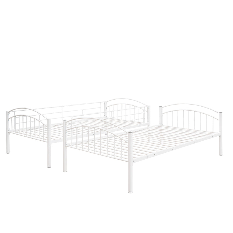 Twin Over Twin Metal Bunk Bed,Divided into Two Beds(White){OLD SKU:MF280424AAK}