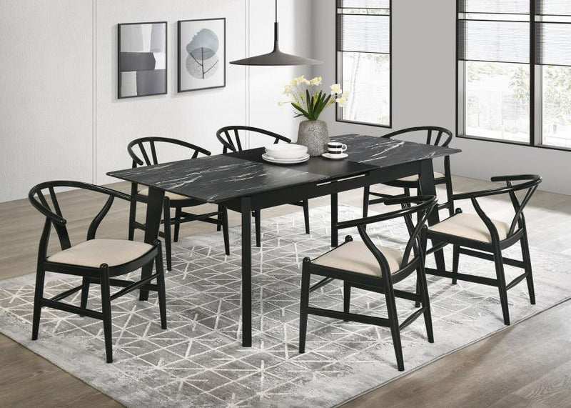 Dinah - Wood Wishbone Dining Side Chair (Set of 2) - Black