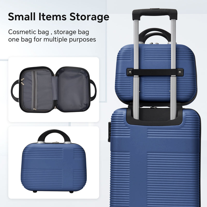 Luggage 4 Piece Set With Spinner Wheels, Hardshell Lightweight Suitcase With Tsa Lock, Checked Luggage