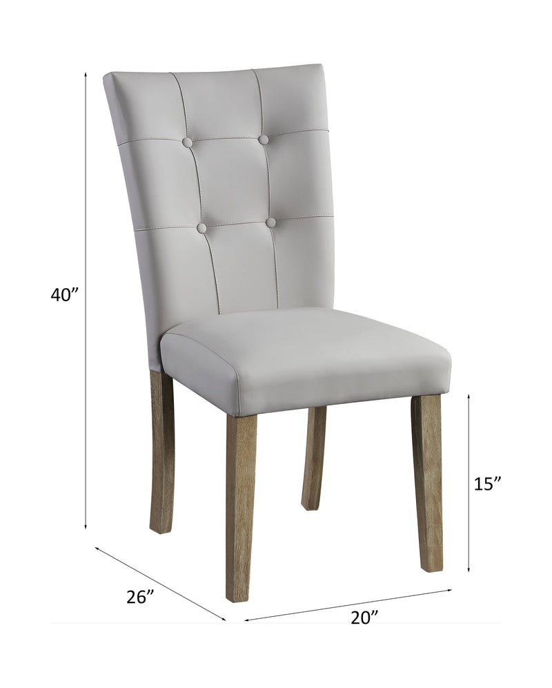 Charnell - Side Chair (Set of 2) - Gary PU & Oak Finish