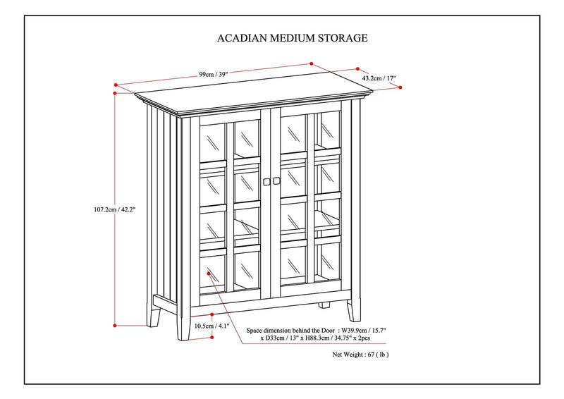 Acadian - Medium Storage Cabinet - Natural Aged Brown