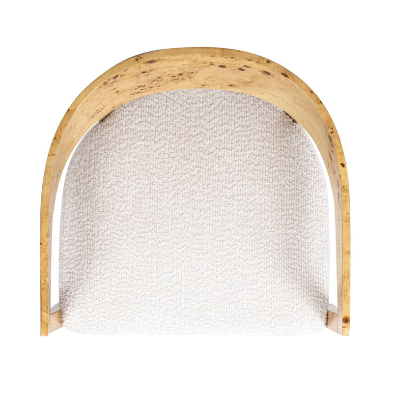 Madrid - Burl Barrel Accent Arm Chair - Seashell White