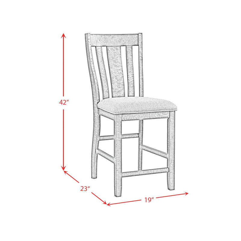 Everett - 5 Piece Counter Set (Table + 4 Chairs) - Brown Acacia