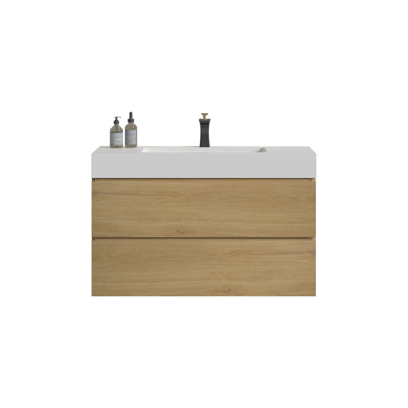 Alice - Bathroom Vanity With Sink, Large Storage Wall Mounted Floating Bathroom Vanity For Modern Bathroom