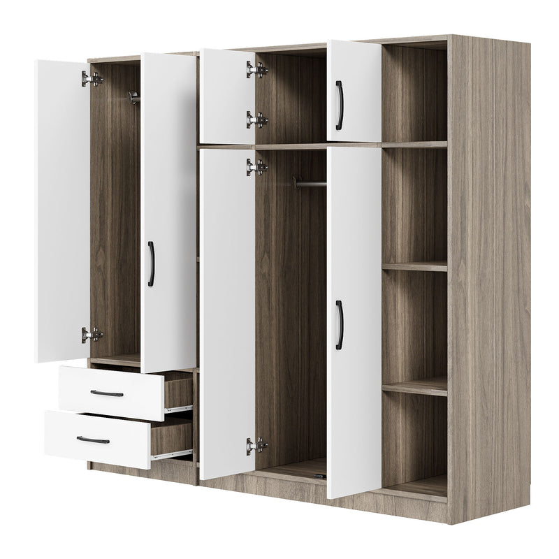 6 Door Wardrobe With Shelves And Drawers