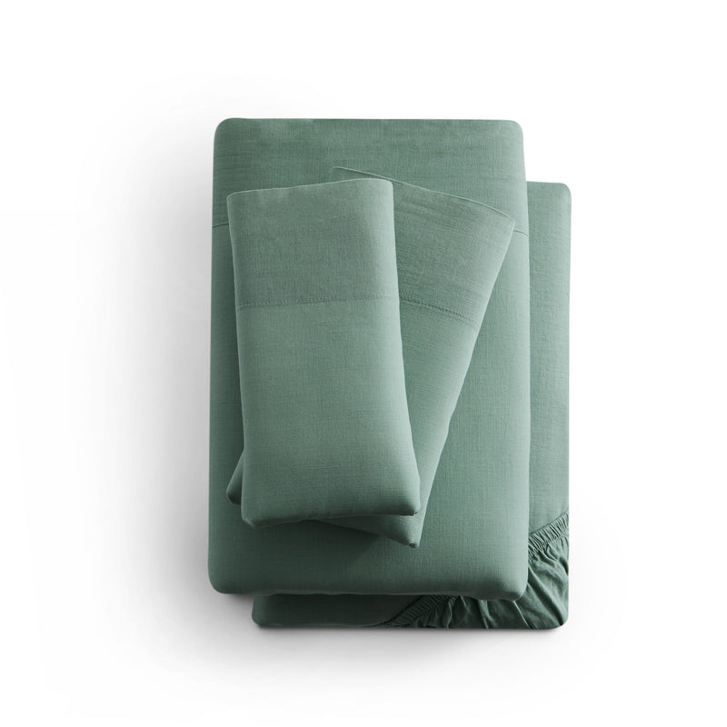 Linen-Weave Cotton - King Sheet Set - Sage