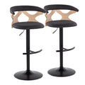 Gardenia - Contemporary Adjustable Barstool & Swivel With Rounded T Footrest (Set of 2)