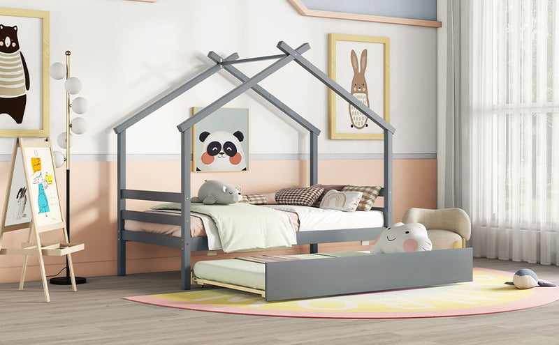 House-Shaped Bed With Trundle