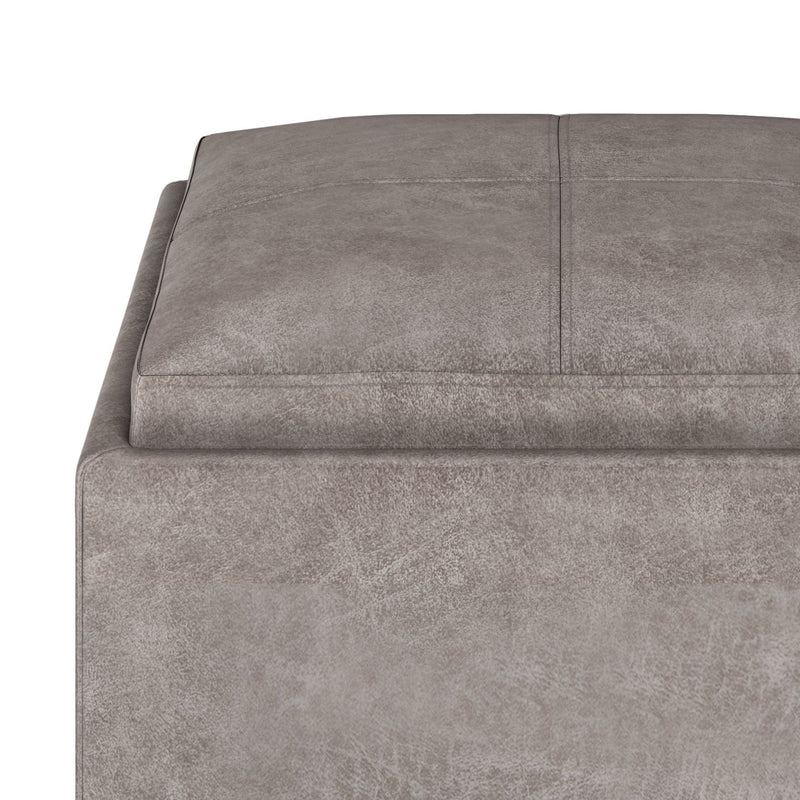 Rockwood - Upholstered Cube Storage Ottoman With Tray