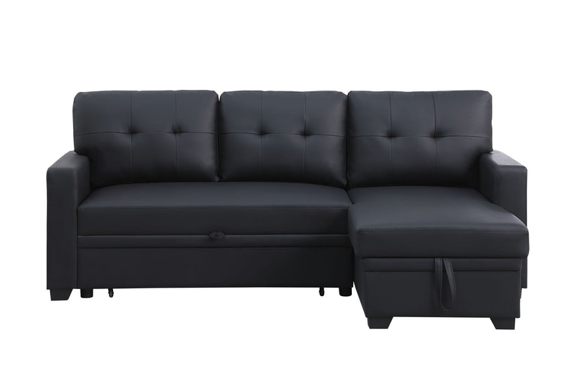 Upholstered Pull Out Sectional Sofa With Chaise