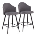 Ahoy - Contemporary Fixed Height Counter Stool With Square Footrest (Set of 2)