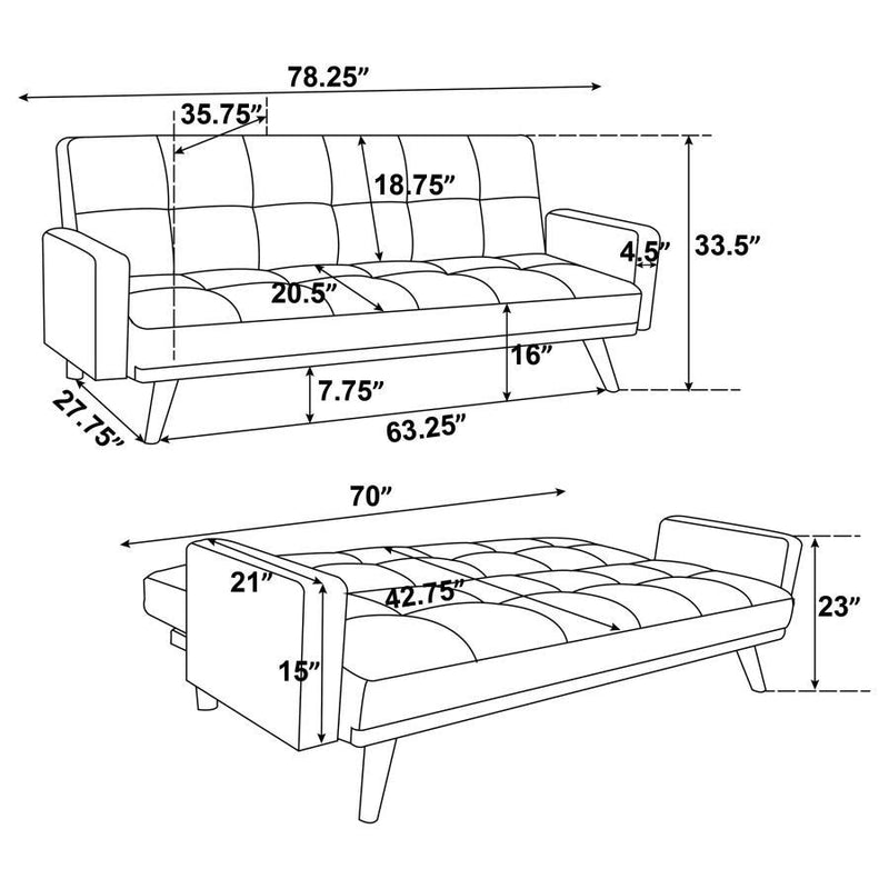 Kourtney - Upholstered Tufted Convertible Sofa Bed