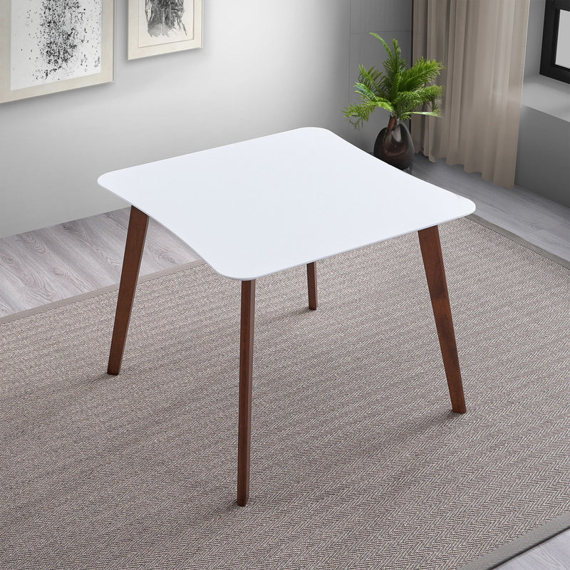 Benton - Modern Top Dining Table - Brown / Walnut Brown / White